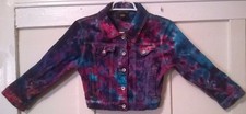 Recycled Tie Dyed Obey Jean Jacket Small Button Front 99% Cotton 4 Pockets