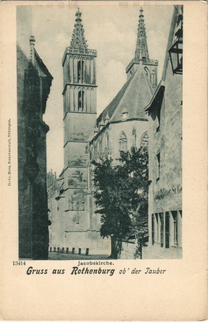 Old postcard postcard Rothenburg - St. James Church GERMANY (1074660)