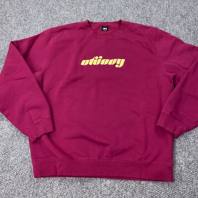 Stussy App. Crew Mens XXL Magenta Sweatshirt Embroidered | eBay