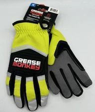 GREASE MONKEY Pro Tool Handler 2.0 High-Visibility Mechanic Gloves Size Medium