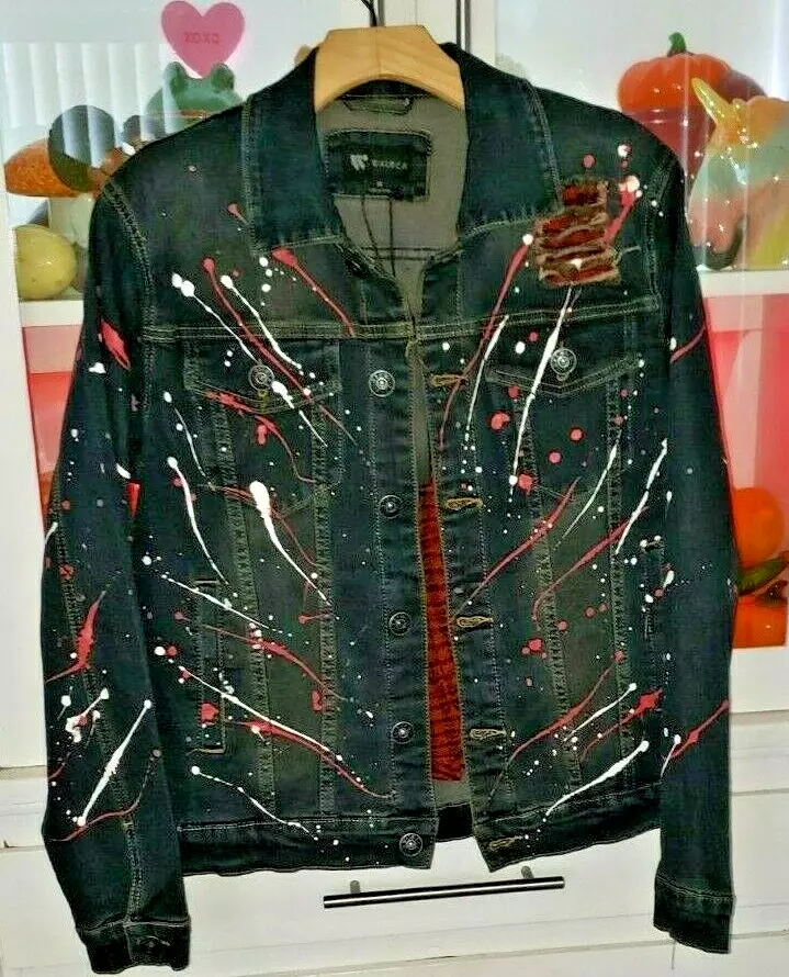 Mens painted hotsell denim jacket