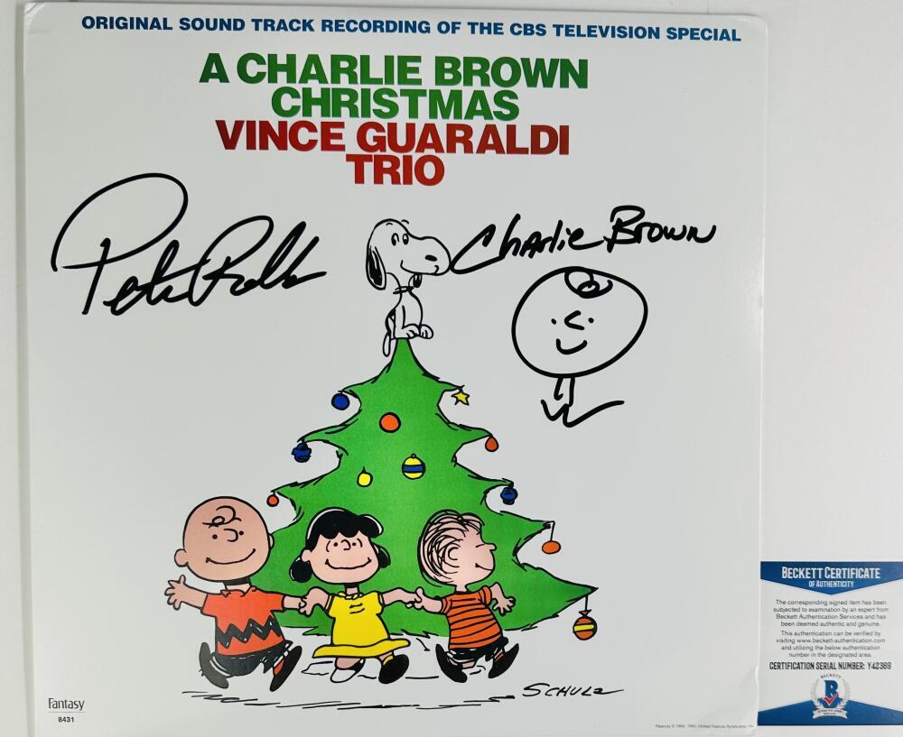 PETER ROBBINS SIGNED A CHARLIE BROWN CHRISTMAS RECORD VINYL ALBUM