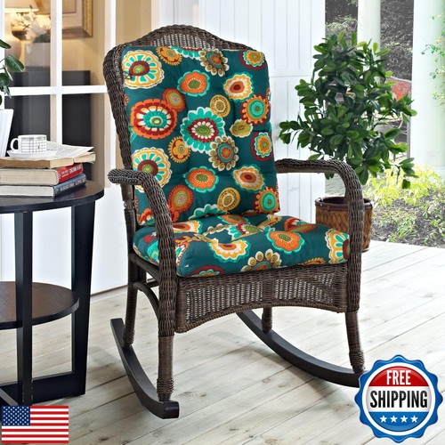 Magpie Fabrics Outdoor Rocking Chair Cushion Set, Tufted Pad for Rocking Chai