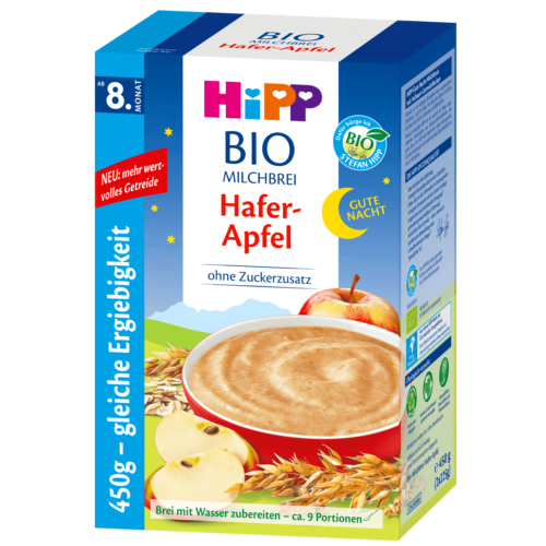 6x 450g Hipp Bio Milchbrei Gute Nacht Hafer Apfel ohne Zuckerzusatz 9 Portionen - Bild 4 von 4