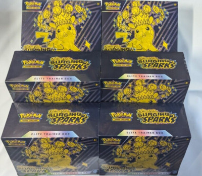6X Pokemon TCG Scarlet & Violet Surging Sparks Elite Trainer Box ETB New Sealed