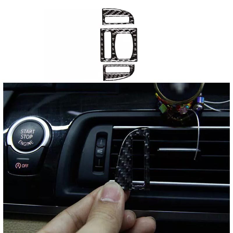 Real Carbon Fiber 2011-17 Central Console Air Outlet Vent Cover For BMW 5 Series