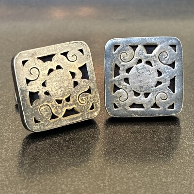ESPINOSA Mexico STERLING SILVER Cufflinks Vintage HANDMADE Large 6