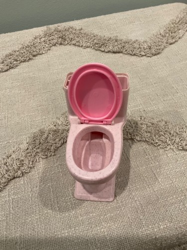 1992 Barbie Doll Dream House Bathroom Toilet Replacement Pink Speckled - Picture 5 of 7