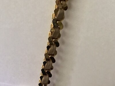Gold Tone Interwoven with Tan Leather Belt 47 1/2” Long | eBay display picture 1