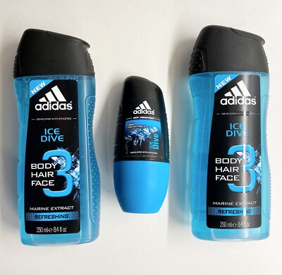 Ice Dive Adidas Roll On Adidas Ice Dive Shower Gel(2) And Roll On