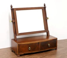 Antique Mahogany Georgian Cheval Two-Drawer Dressing Table Mirror