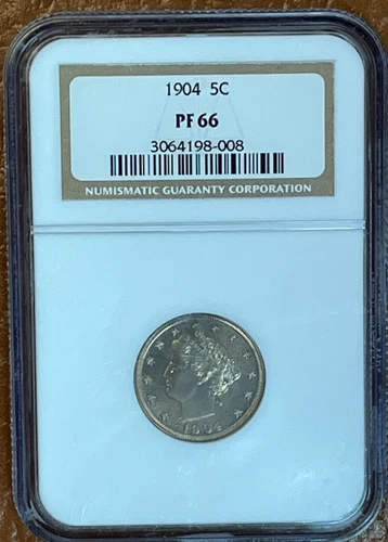 1904 P Proof Liberty "V" Nickel 5C NGC PF66