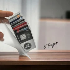 Set of 2  plastic wallet inserts for checkbook and long wallet MADE IN USA e2906