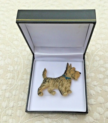 Vintage Scottie / Westie Dog Brooch - 1930s / Art Deco - with Presentation Box - Picture 6 of 7
