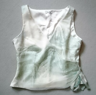 VERA MONT Blusen-Top weiß mint Gr. 38 Seide NEU