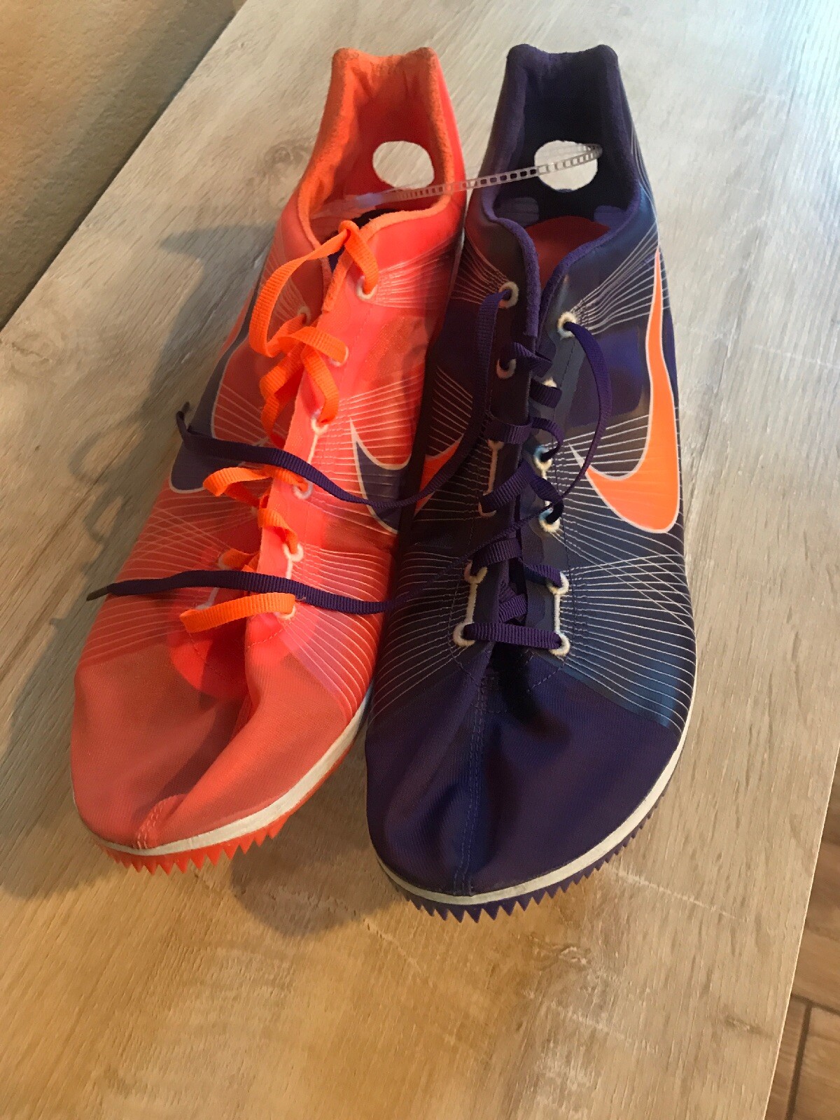 purple and orange nike shoes