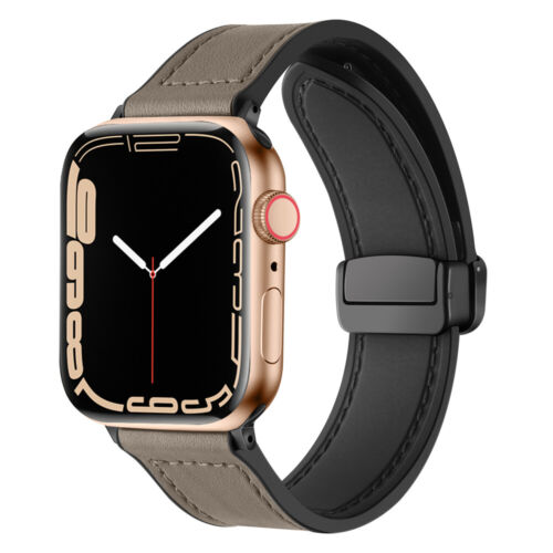 Cinturino in pelle chiusura magnetica per Apple Watch 10 9 8 7 SE 44/45/42/46/49mm Ultra 2 - Foto 19 di 33