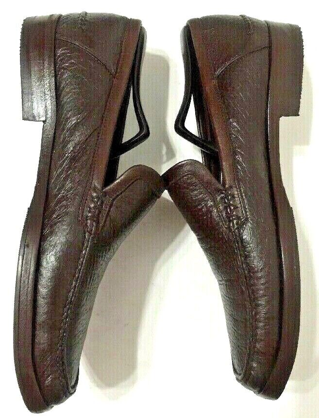 Bottega Veneta Loafers Shoes Brown Pebble Leather Slip On Size 