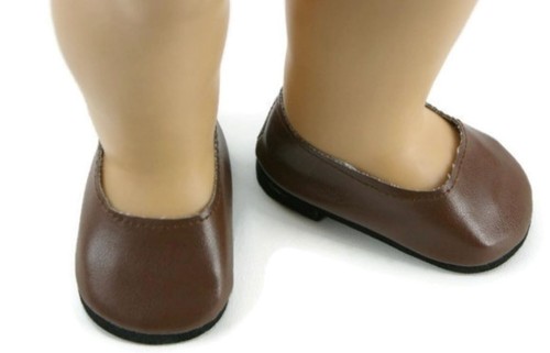 Dark Brown Slip On Dress Shoes for 18 inch Doll Clothes Girl