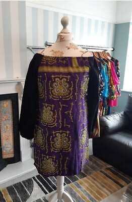 Ready to ship African Print Off shoulder dress Rhinestones Embellished Uk Size14