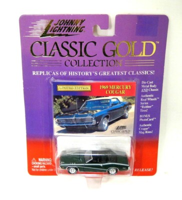 New Johnny Lightning 1969 Mercury Cougar Green Diecast Car Limited Edition 1:64