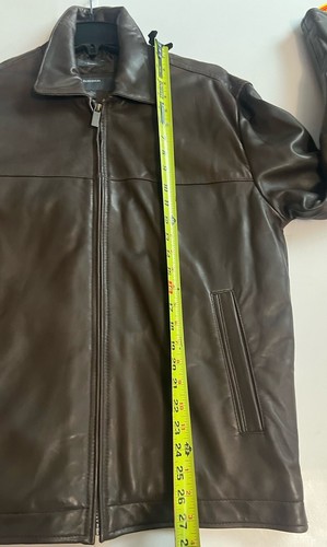 Perry Ellis Portfolio Men’s Brown Lambskin Leather Zip Up Jacket NWT Sz Small - Picture 16 of 20