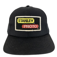 Vtg Stanley Proto Patch Hat Logo Racing Mesh USA Snap Back Trucker Baseball Cap