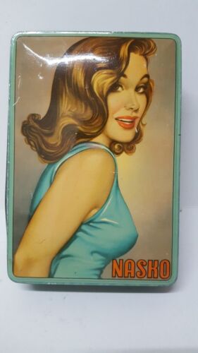 VTG TIN METAL BOX 50s GREEK NASKO CARAMELS (CURRENT ION CHOCOLATE) LITHOGRAPHET - Picture 1 of 6