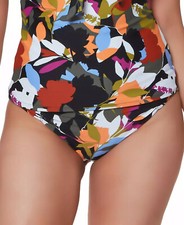 Bikini Swim Bottoms Hipster Olive Floral Print Size Medium BAR III 44 - NWT