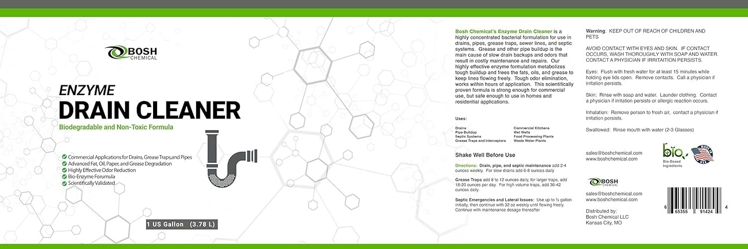 Powerful Enzyme Drain Cleaner Attacks Grease, Fats, and Buildup 1