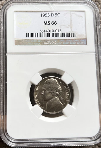 1953 D Jefferson Nickel NGC MS 66