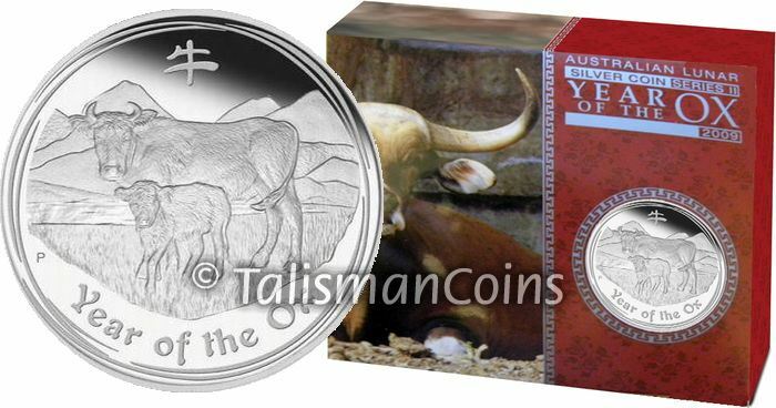 Australia 2009 Year of the Ox Lunar Zodiac $1 1 Oz Pure Silver