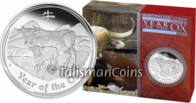 Australia 2009 Year of the Ox Lunar Zodiac $1 1 Oz Pure Silver