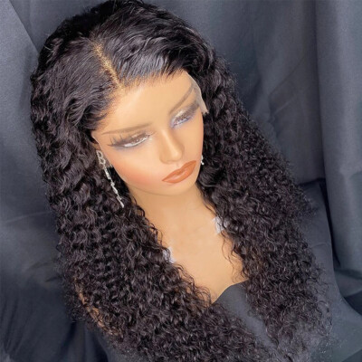 New Long 100% Human Hair Wigs Full Lace Deep Curly Wig