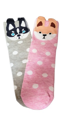 3-pr Puppy Socks Size 5 - 8 Casual School Leisure Teen Kitschy Holiday S-0206a* - Picture 3 of 4