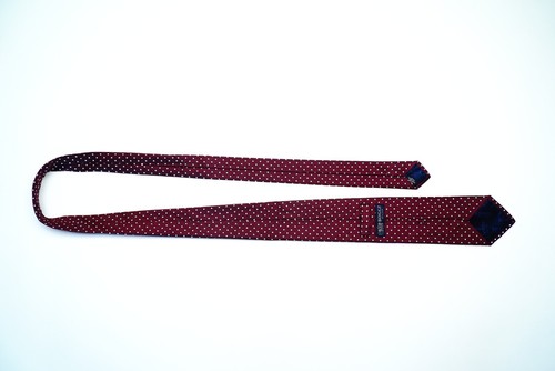 Noble BOGGI Dark red Micropattern Neck Tie Made in Italy - Picture 5 of 9