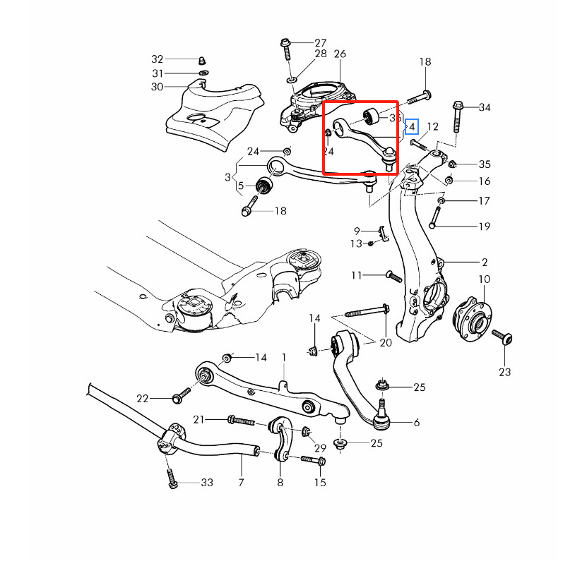 Front Left Upper Control Arm fits Bentley Continental & Flying Spur 3W0407509