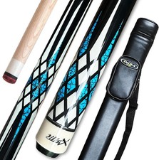 Pool Cue Stick 13mm Tip, 58"Hardwood Canadian Maple Billiard Stick 19,20,30 Oz