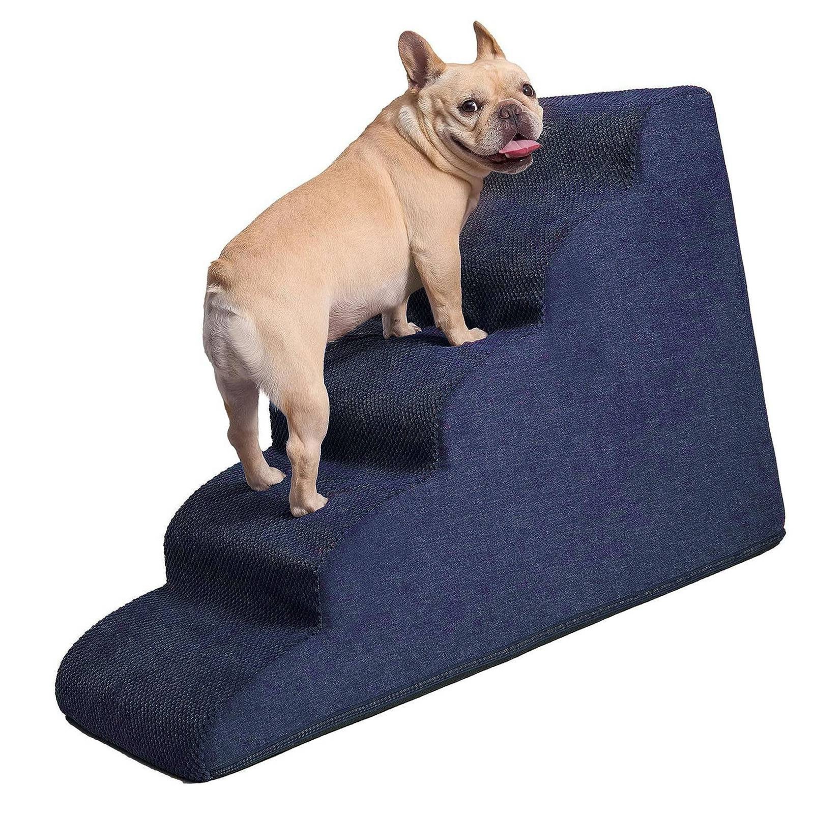 Escaleras para perros para camas altas 5 pasos escalones para perros pequeños y gatos curvos JXEZ 2