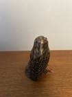 Miniature Carved and Painted Small Wood Tawny Owl Signed — photo 3