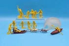 Vintage Marx Arctic Explorer Playset Plastic Figures Yellow Lot Eskimo Sled Dog
