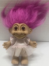 Troll RUSS Ballerina With Pink Hair, Brown Eyes, Pink White Tutu