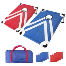 Portable PVC Framed Cornhole Game Set with 2 Collapsible Cornhole Boards, 8 B...