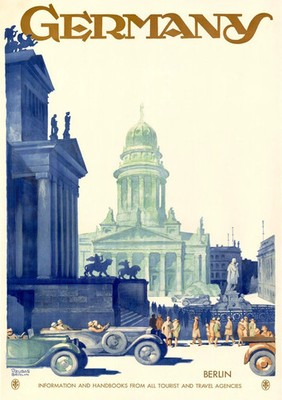 Visit Berlin Germany Europe Vintage Travel Poster Print