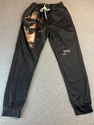 Pre-Shrunk Joggers Mens Medium Black Graphic Drawstring Grunge Streetwear Skater