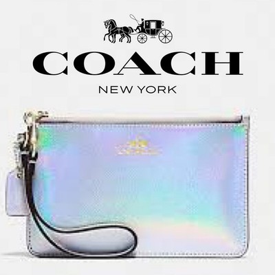 Coach Hologram Silver Iridescent Oil Slick Wristlet Bag | eBay display picture 3