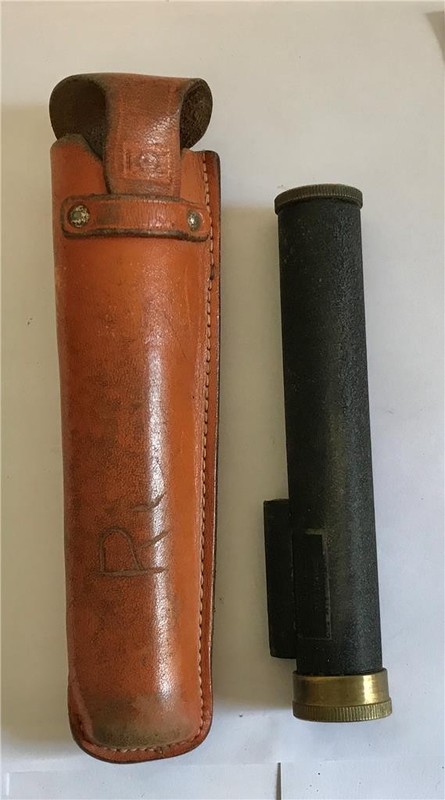 Vintage Kuker Ranken Surveyors Hand Level Scope Sight Tool W/ Leather Case