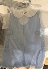 Petit Ami Baby Boys Gingham Romper in blue NWOT size 3 months