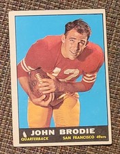 1961 Topps Football #59 John Brodie Rookie Card San Francisco 49ers- EX+. rookie card picture