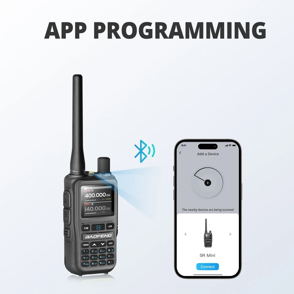 Baofeng UV5R Mini Dual-band Radio VHF UHF Double PTT Key USB C APP Programming - Image 3 of 4
